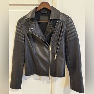 All Saints Black Alder Biker Leather Jacket